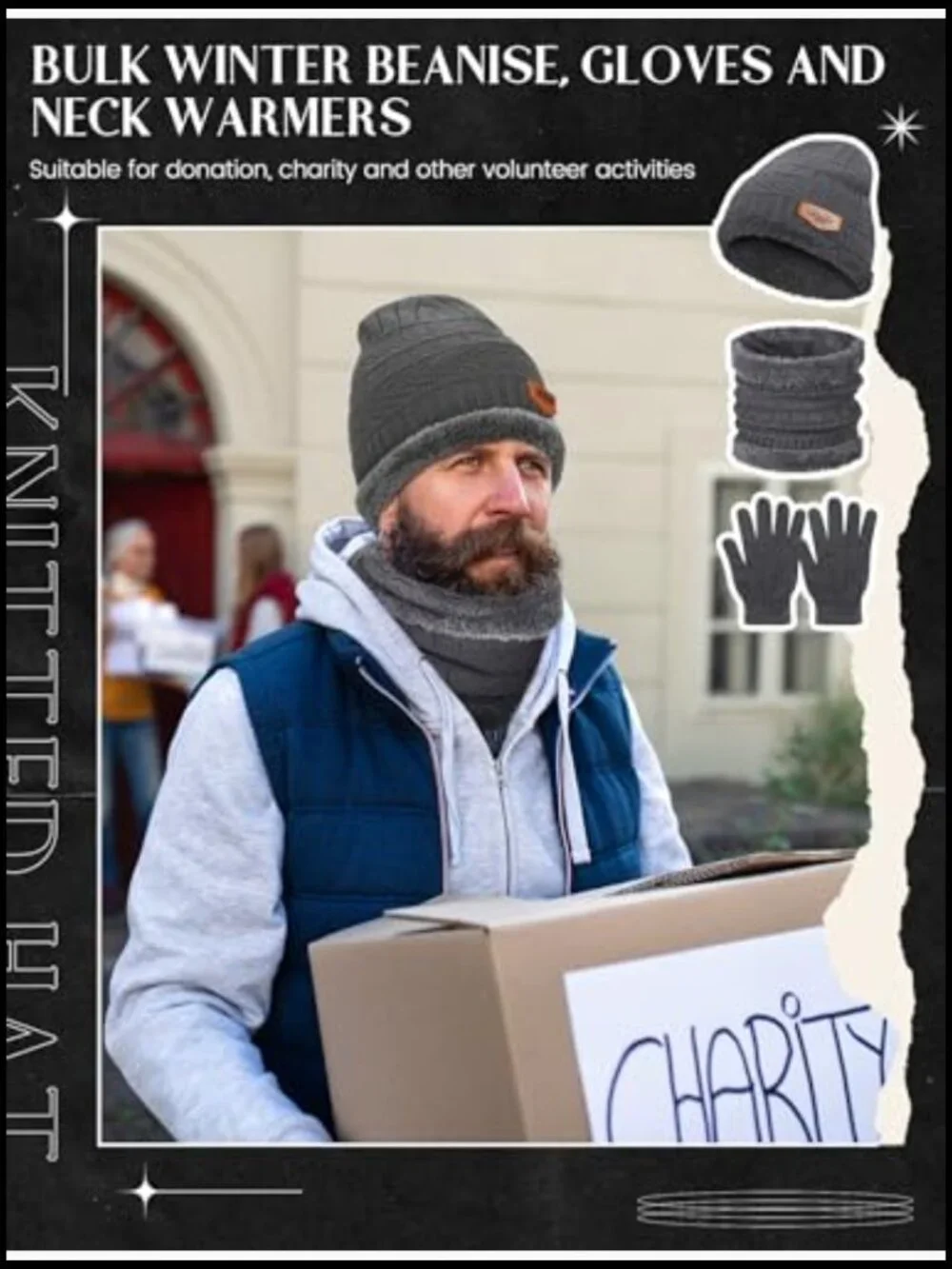 Bulk Winter Beanie Scarf Gloves Set for Men Women Unisex - 36 Pieces
